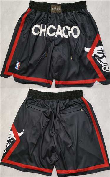 Men%27s Chicago Bulls Black City Edition Shorts (Run Small)->nba shorts->NBA Jersey